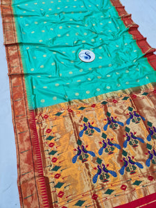 Pure Silk Single Muniya Paithani - 100 % Pure Silk & Powerloom SLV5 C
